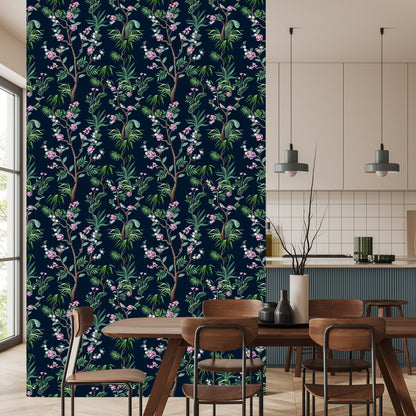Wallpaper Tropical Trees With Birds