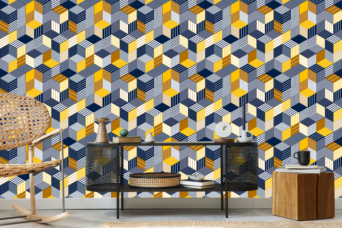 Wallpaper Colourful Spatial Illusion