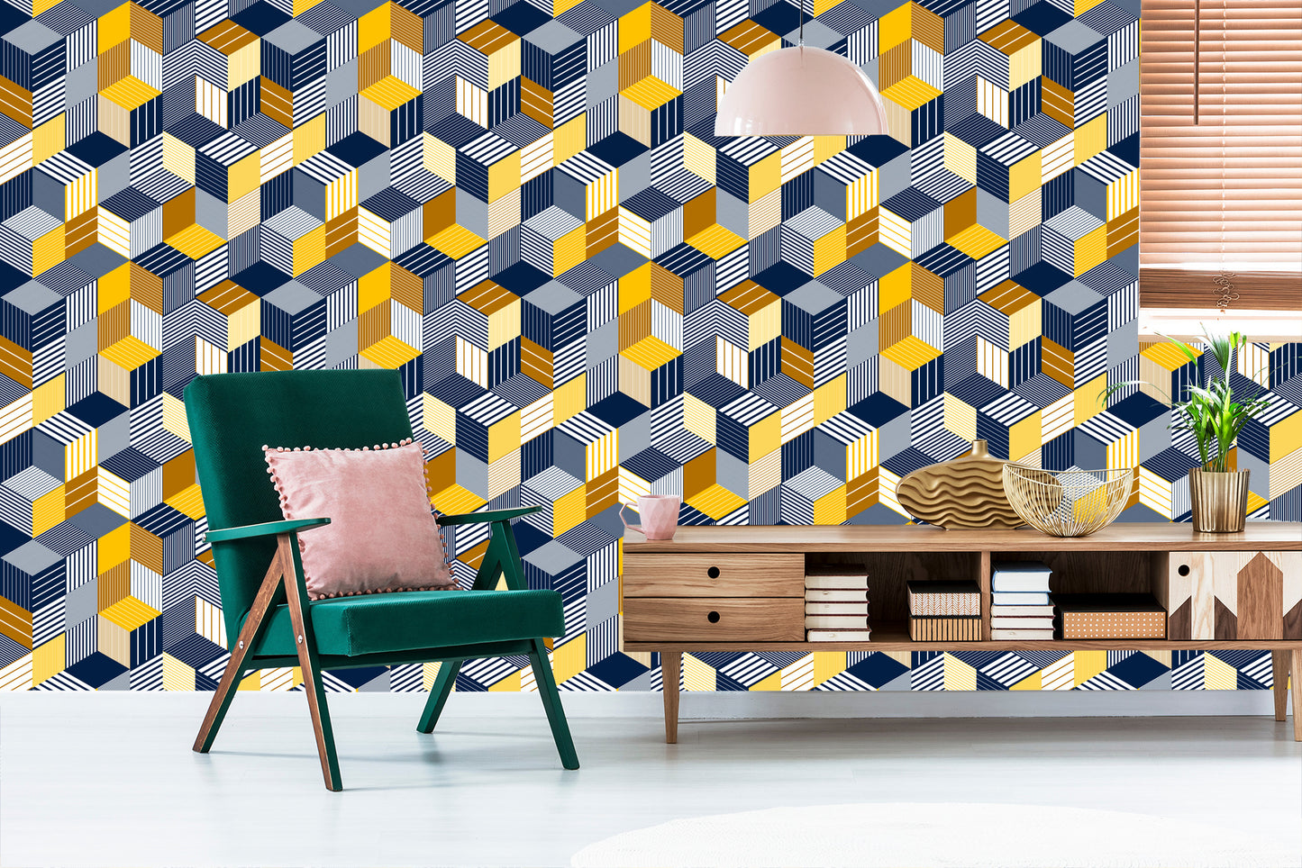 Wallpaper Colourful Spatial Illusion