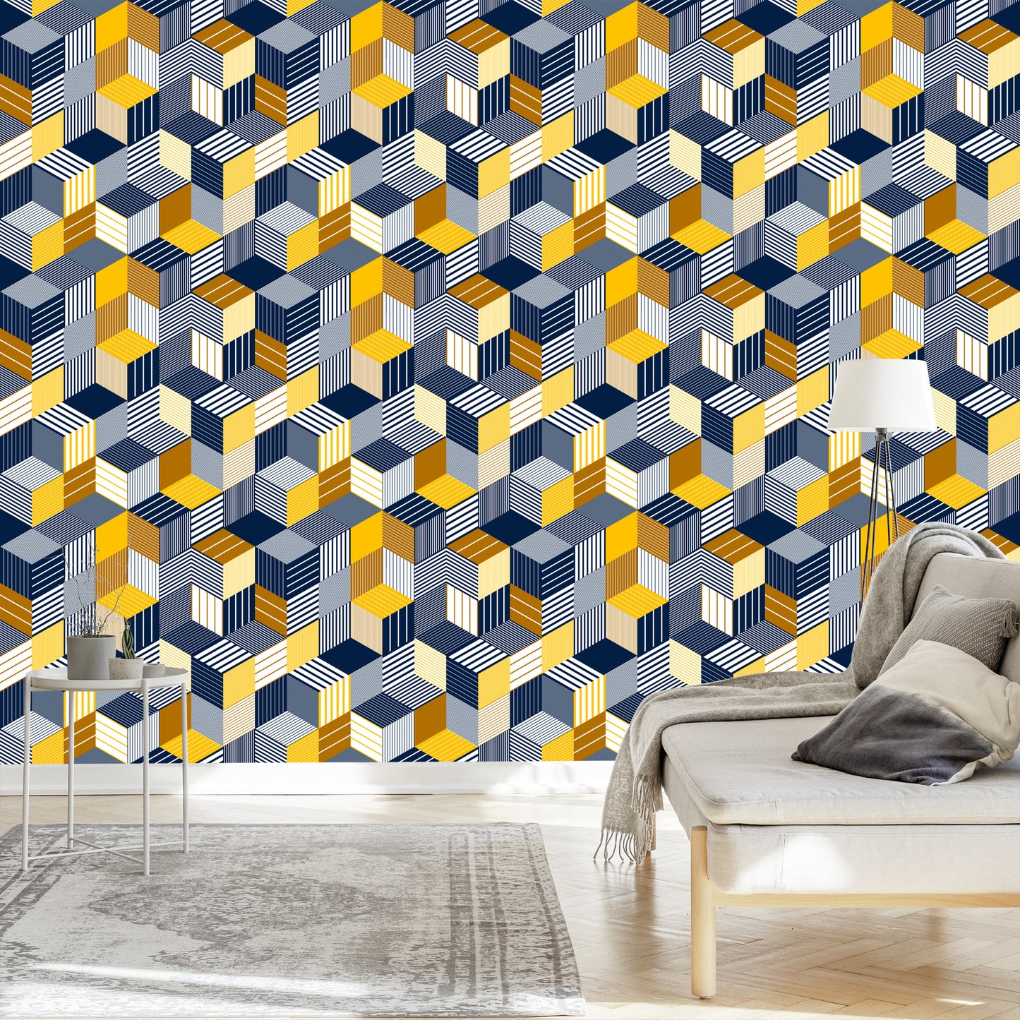 Wallpaper Colourful Spatial Illusion