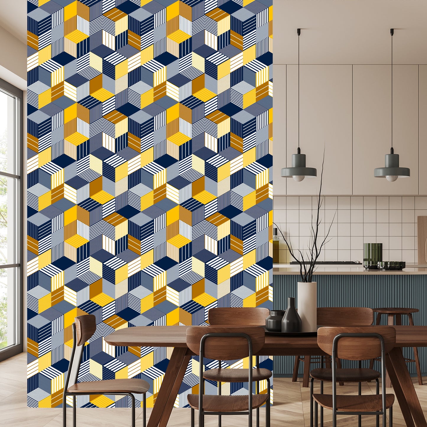Wallpaper Colourful Spatial Illusion