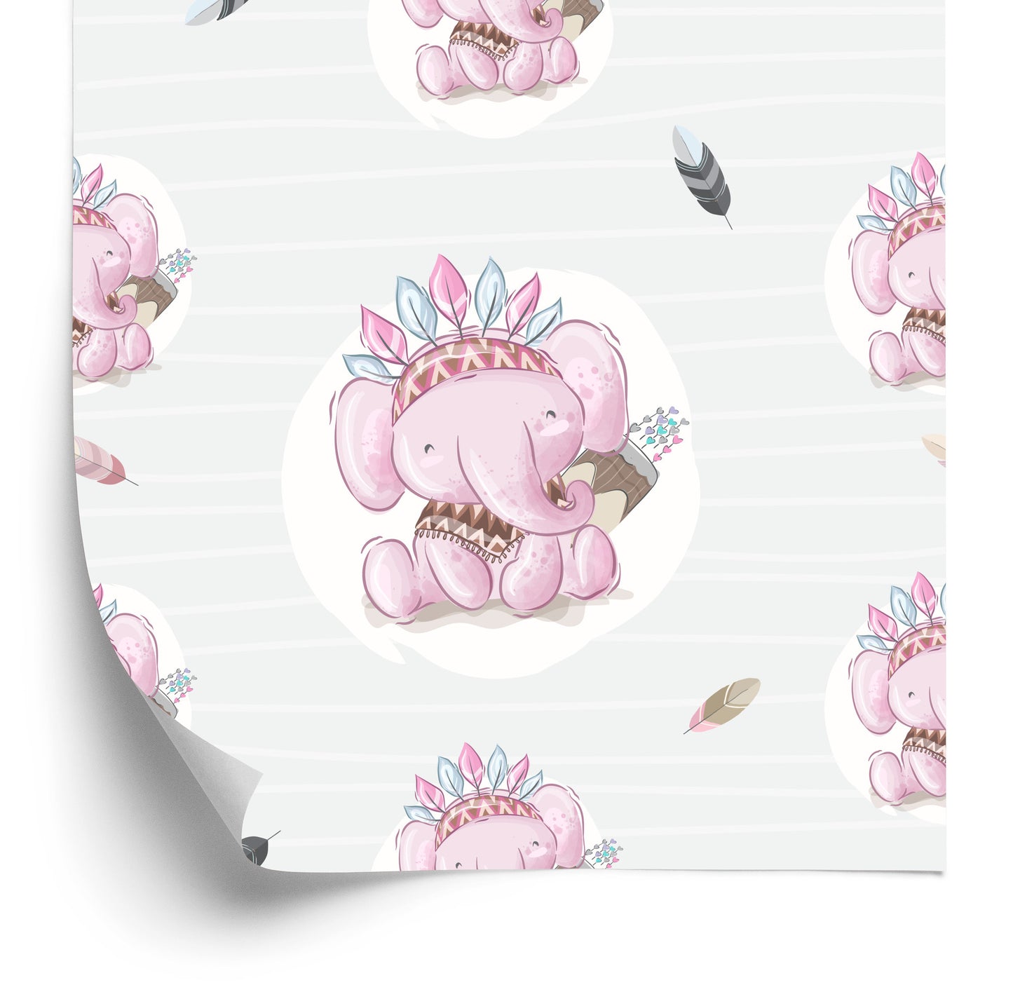 Wallpaper Indian Elephants With Feathers