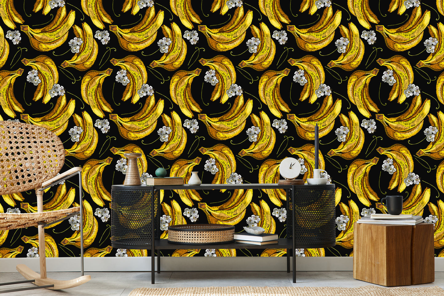Wallpaper Bananas With Flowers