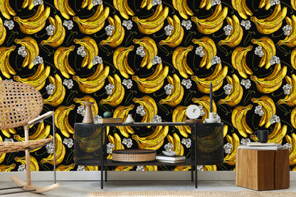 Wallpaper Bananas With Flowers