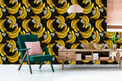 Wallpaper Bananas With Flowers