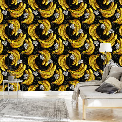 Wallpaper Bananas With Flowers