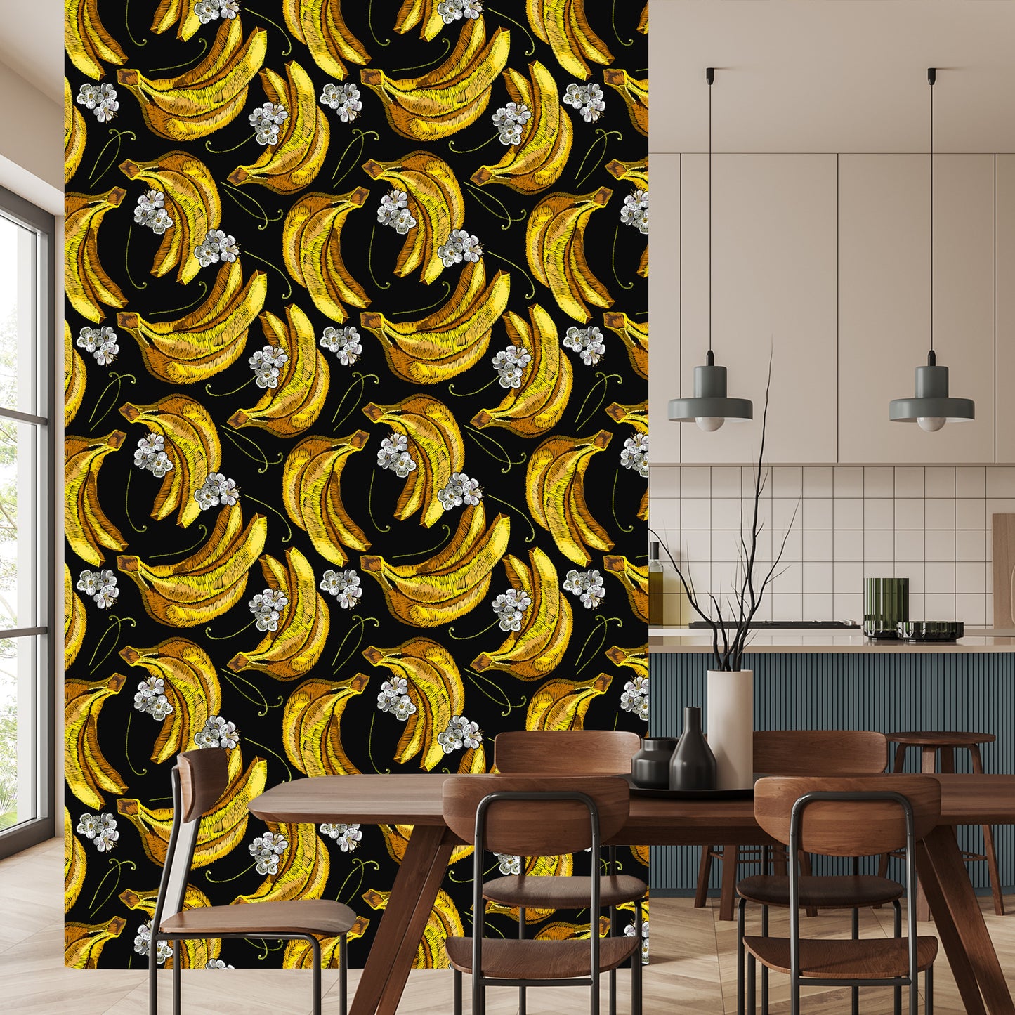 Wallpaper Bananas With Flowers