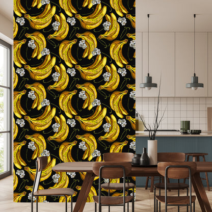 Wallpaper Bananas With Flowers
