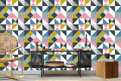 Wallpaper Geometric - Colorful Triangles