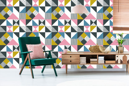Wallpaper Geometric - Colorful Triangles