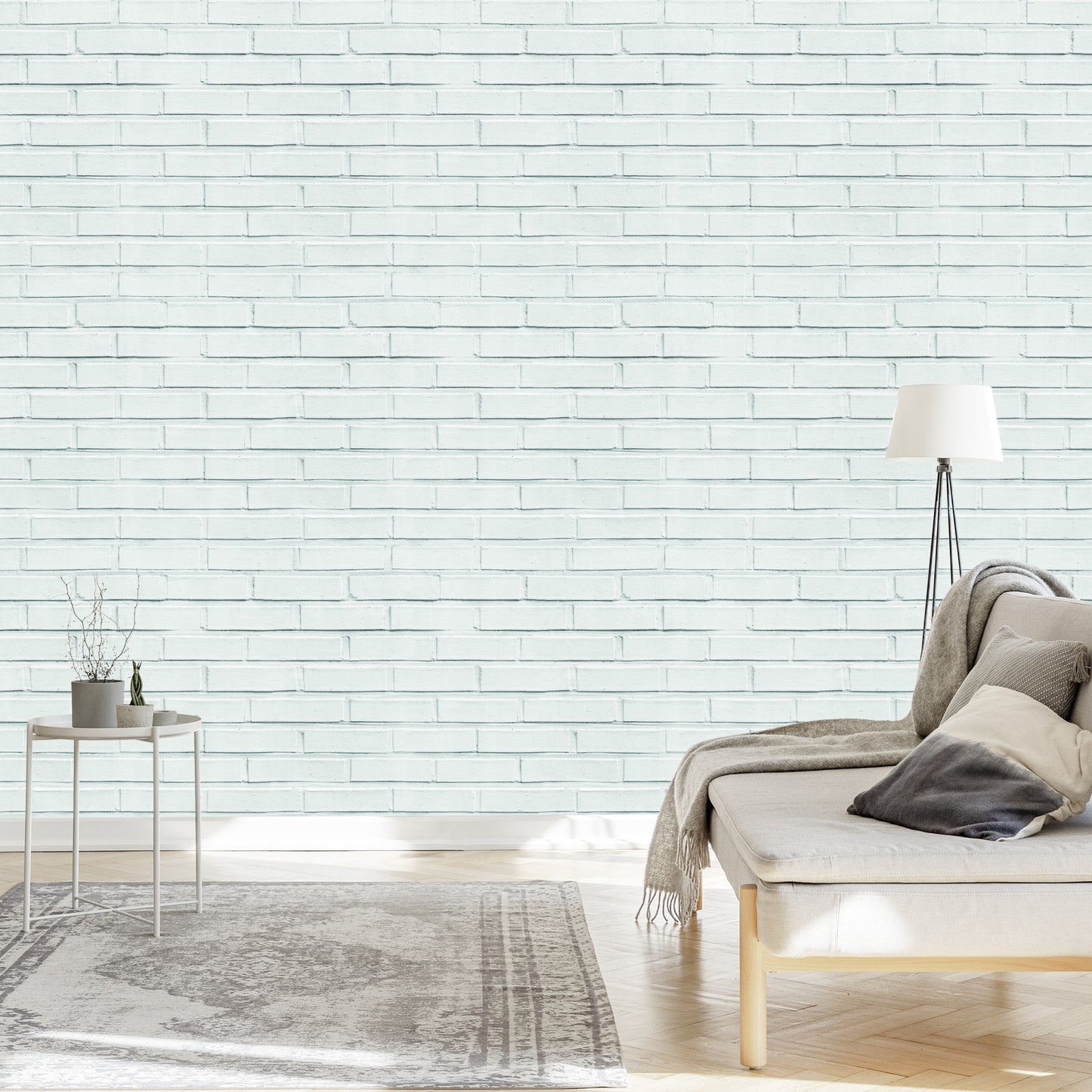 Wallpaper Brick White-Grey