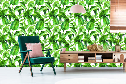 Wallpaper Tropical Leaves Watercolor