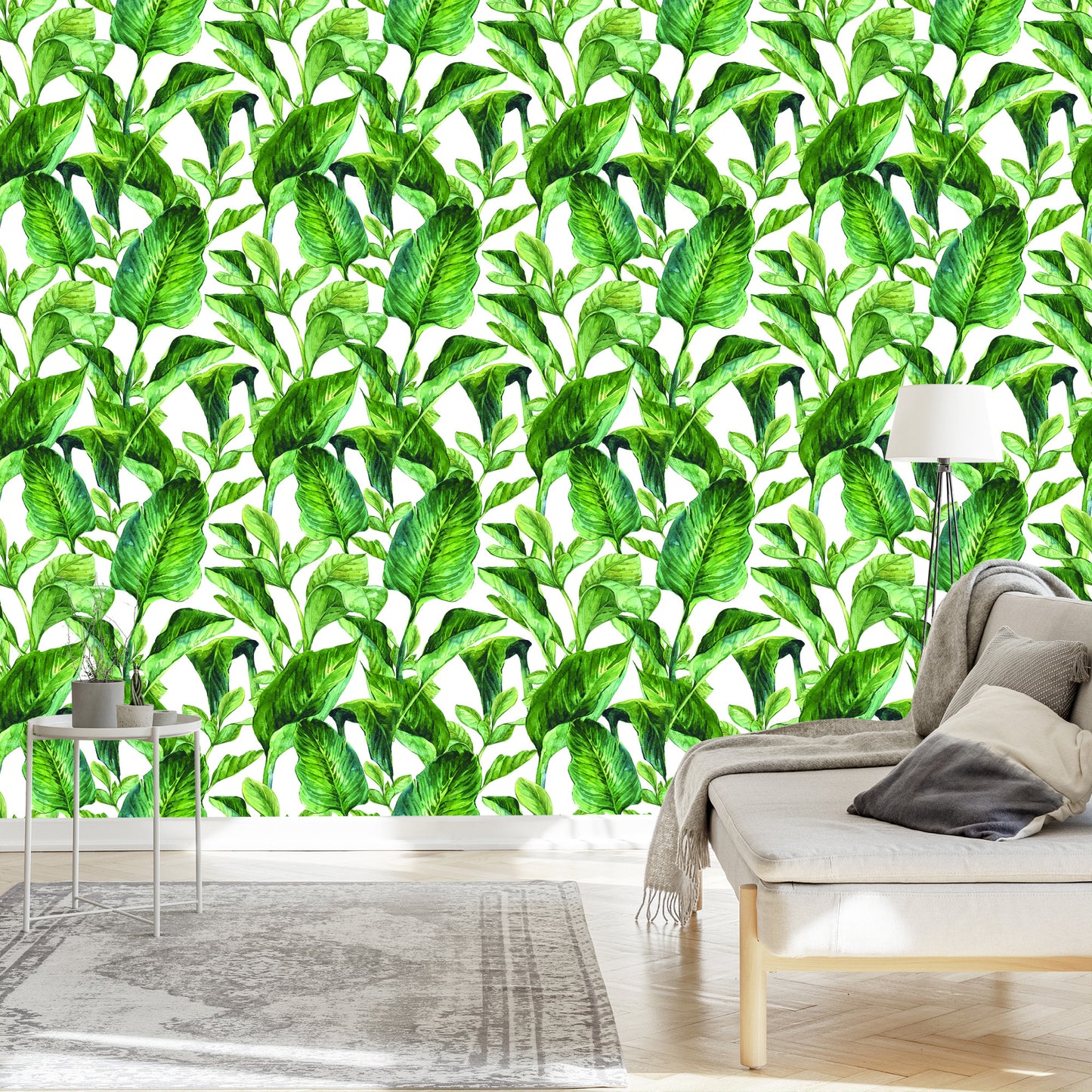 Wallpaper Tropical Leaves Watercolor