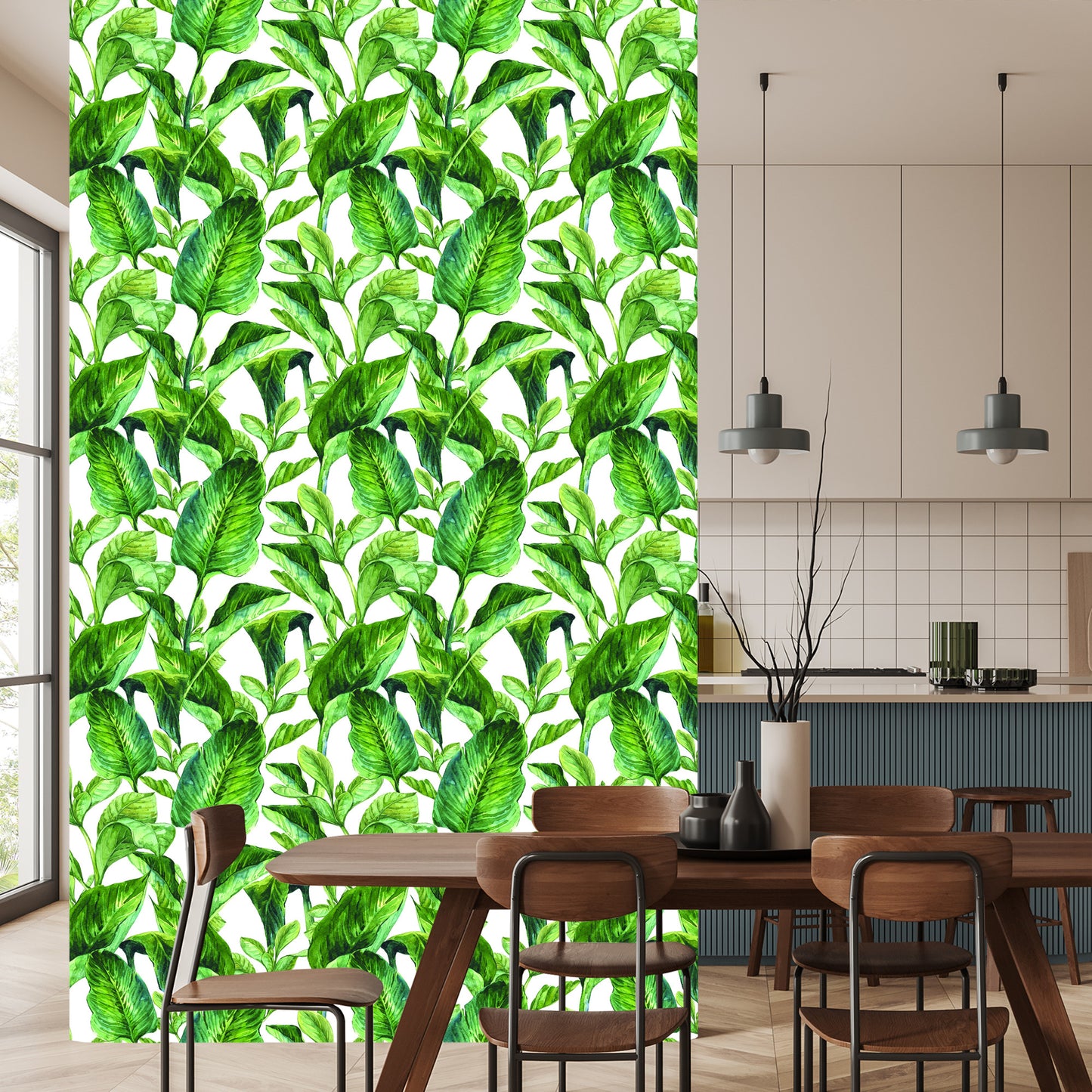 Wallpaper Tropical Leaves Watercolor