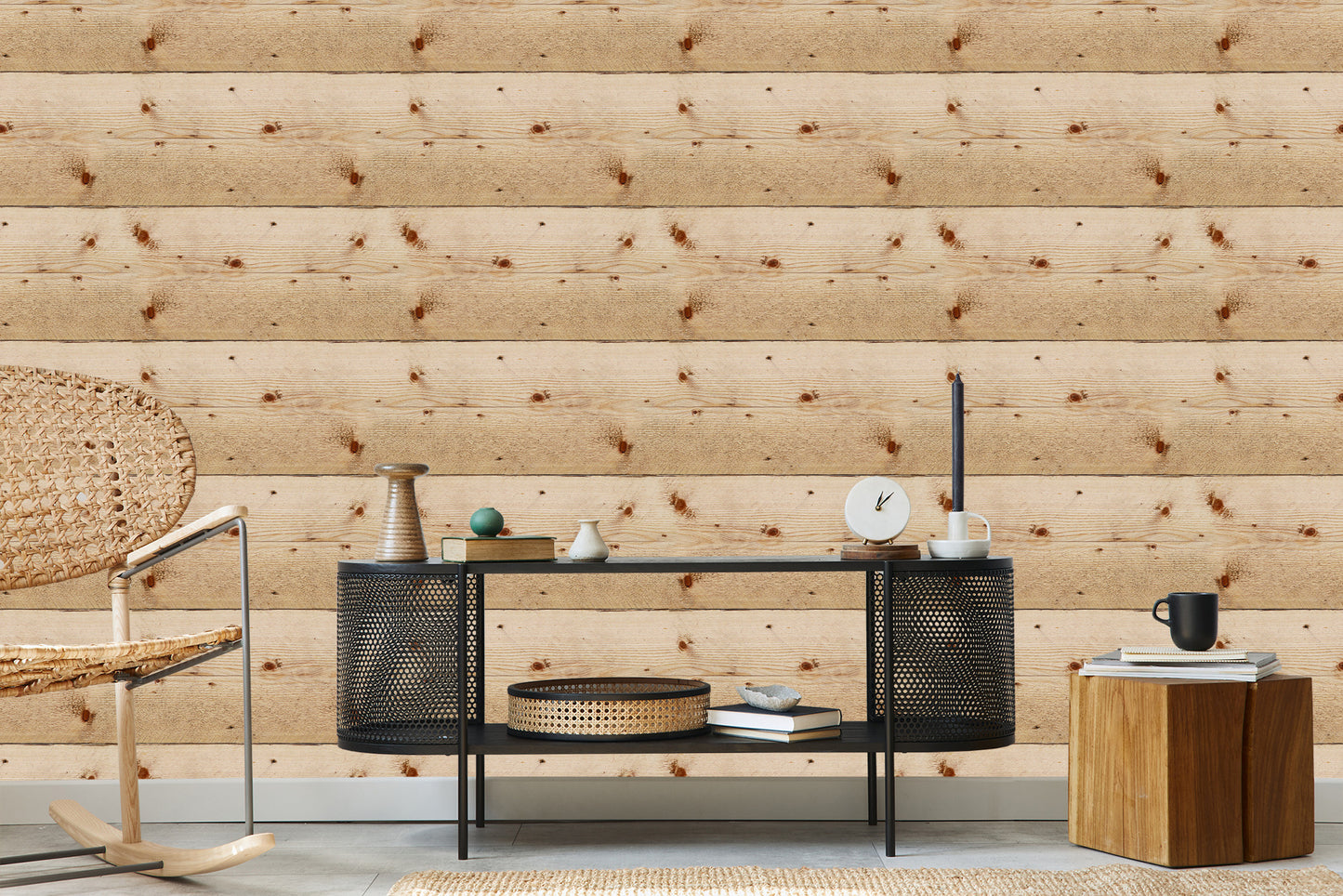 Wallpaper Horizontal Wooden Boards