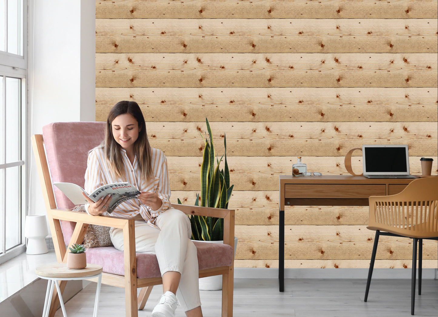 Wallpaper Horizontal Wooden Boards