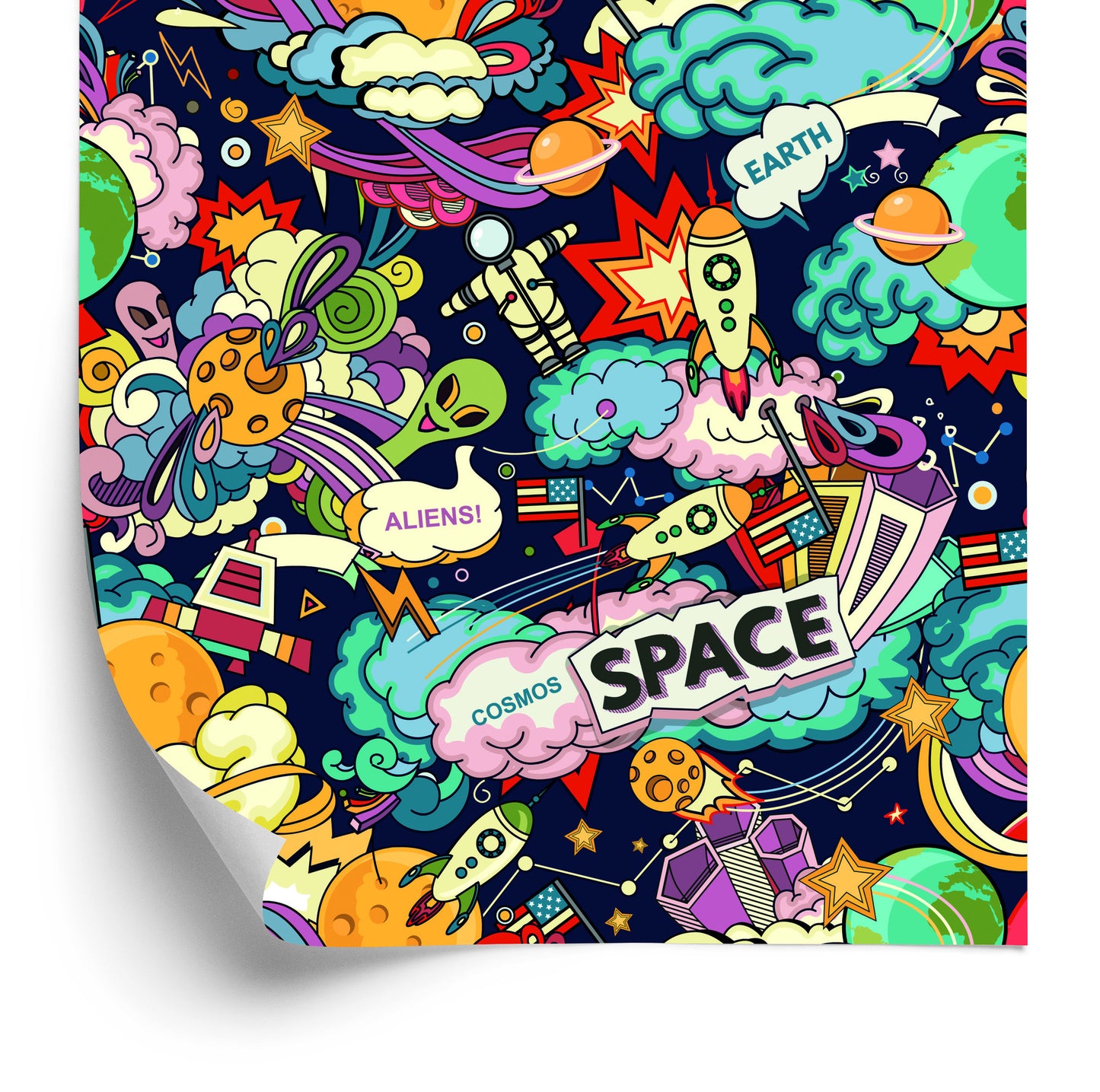 Wallpaper Cartoon Space