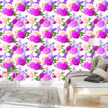 Wallpaper Beautiful Colorful Lilies And Peonies