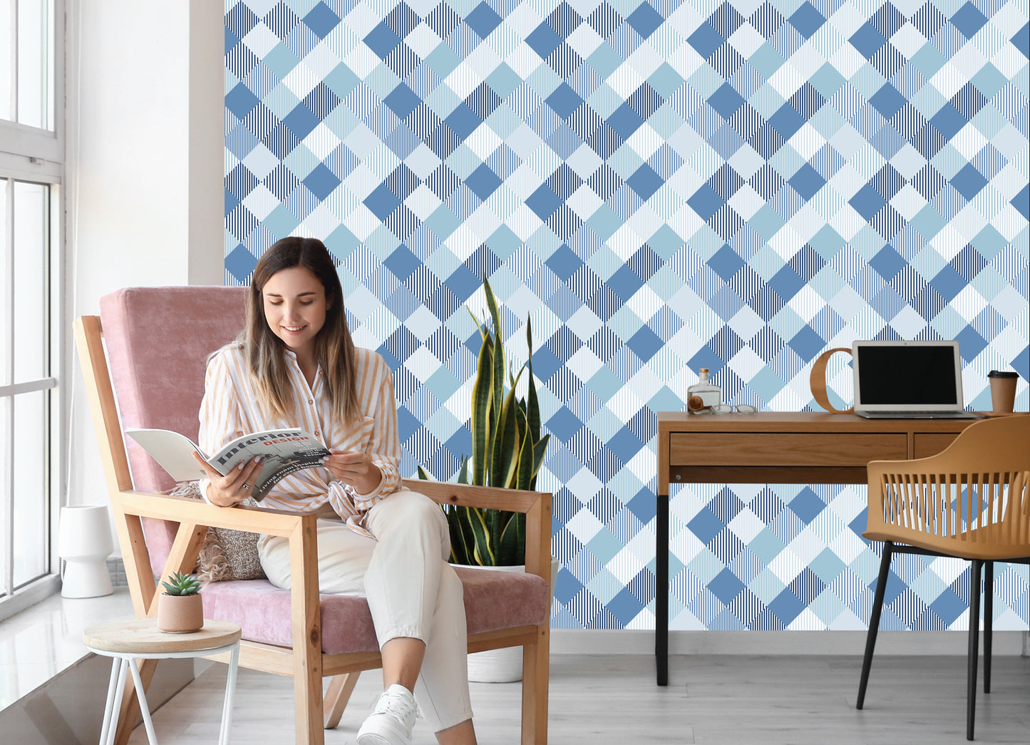 Wallpaper Geometric Colorful Rhombuses