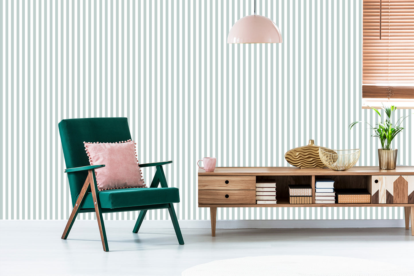 Wallpaper White-Grey Vertical Stripes