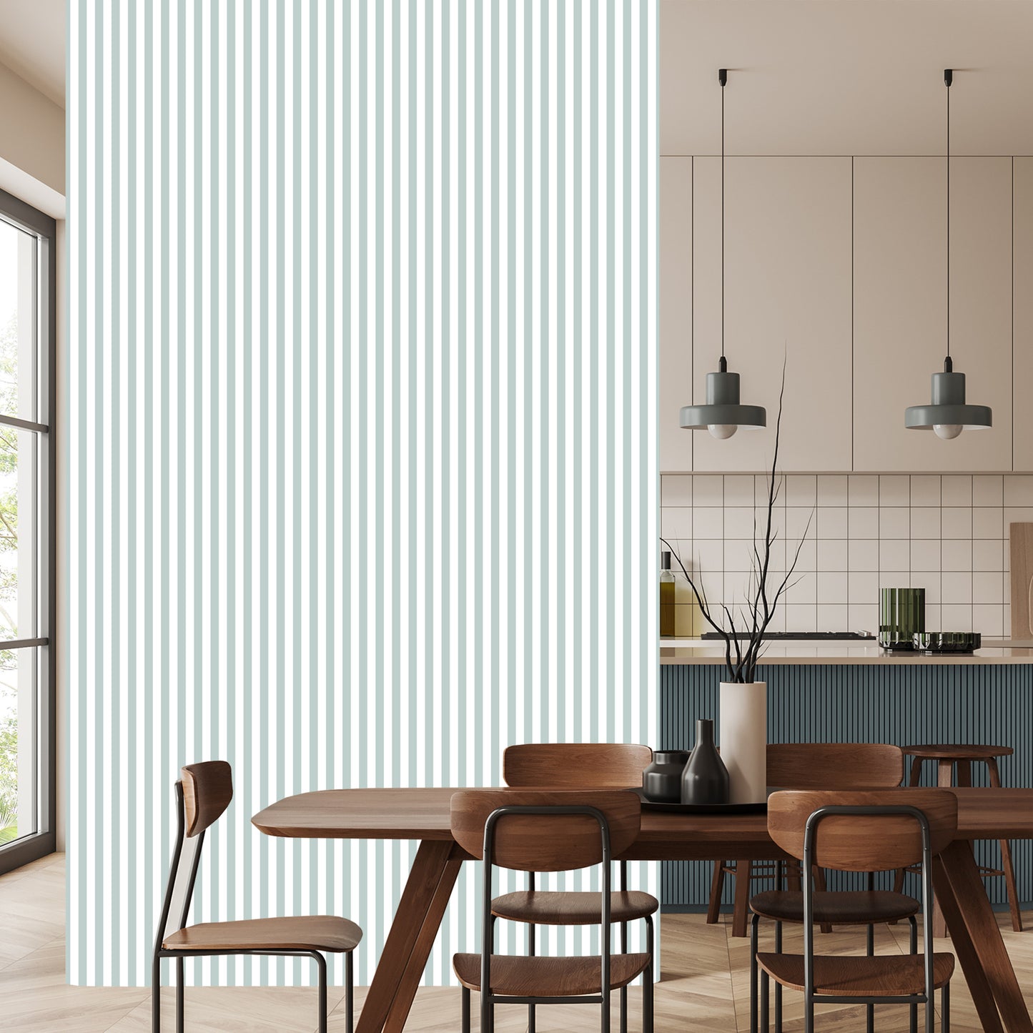 Wallpaper White-Grey Vertical Stripes