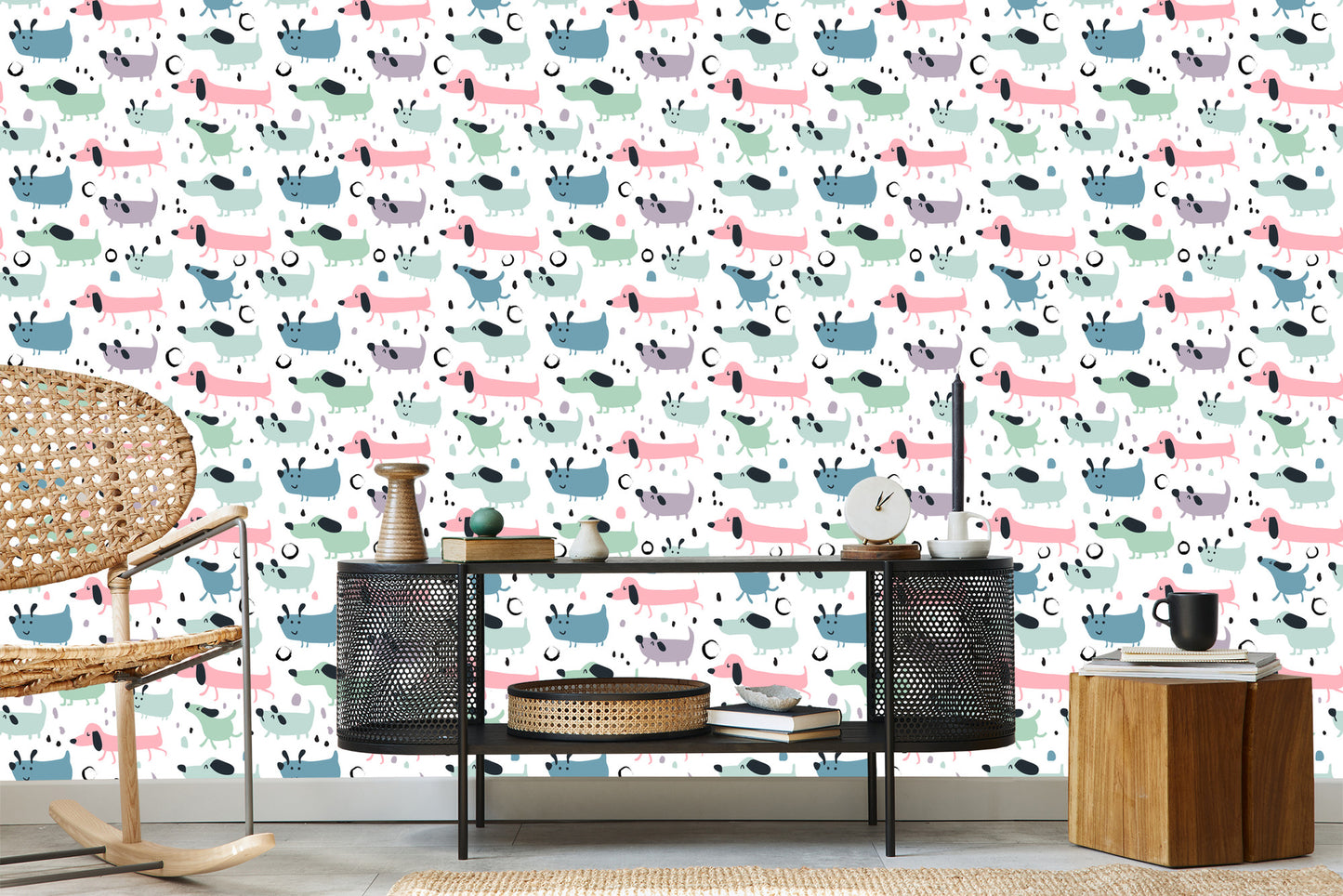 Wallpaper Colorful Happy Dogs