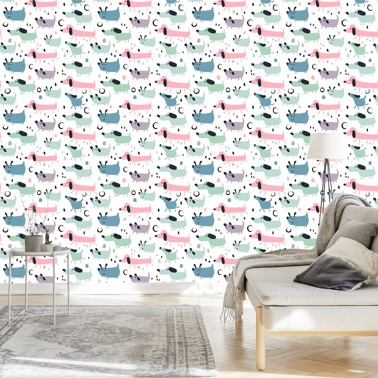 Wallpaper Colorful Happy Dogs