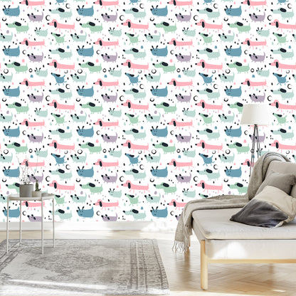 Wallpaper Colorful Happy Dogs