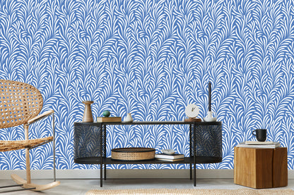 Wallpaper Retro - Delicate White Leaves
