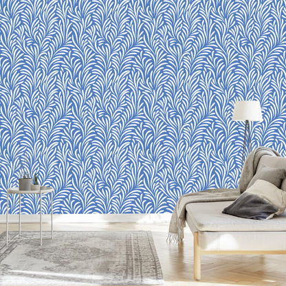 Wallpaper Retro - Delicate White Leaves