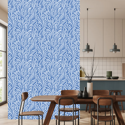 Wallpaper Retro - Delicate White Leaves