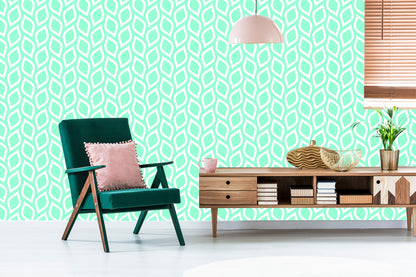 Wallpaper Turquoise Lemons In Retro Style