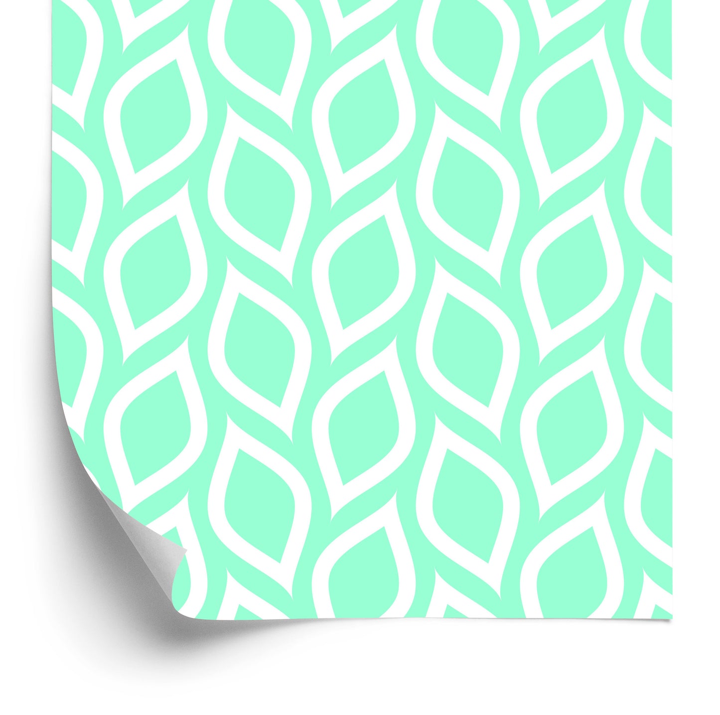 Wallpaper Turquoise Lemons In Retro Style