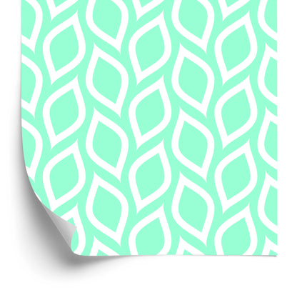 Wallpaper Turquoise Lemons In Retro Style