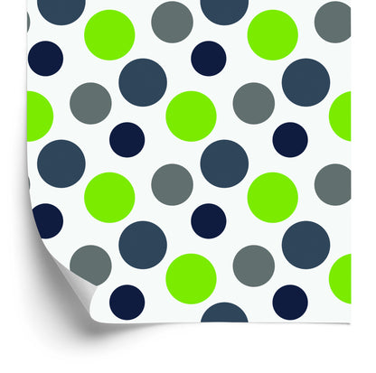 Wallpaper Grey And Green Dots