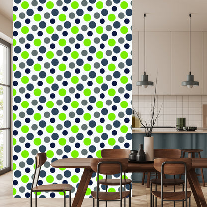 Wallpaper Grey And Green Dots