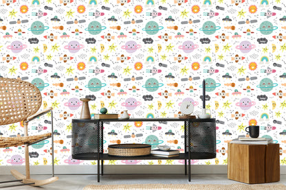 Wallpaper Planets, Stars, Rockets And Satelilites