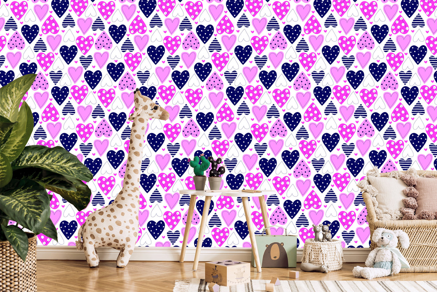 Wallpaper Cute Colorful Hearts