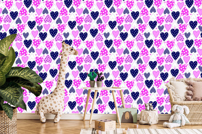 Wallpaper Cute Colorful Hearts
