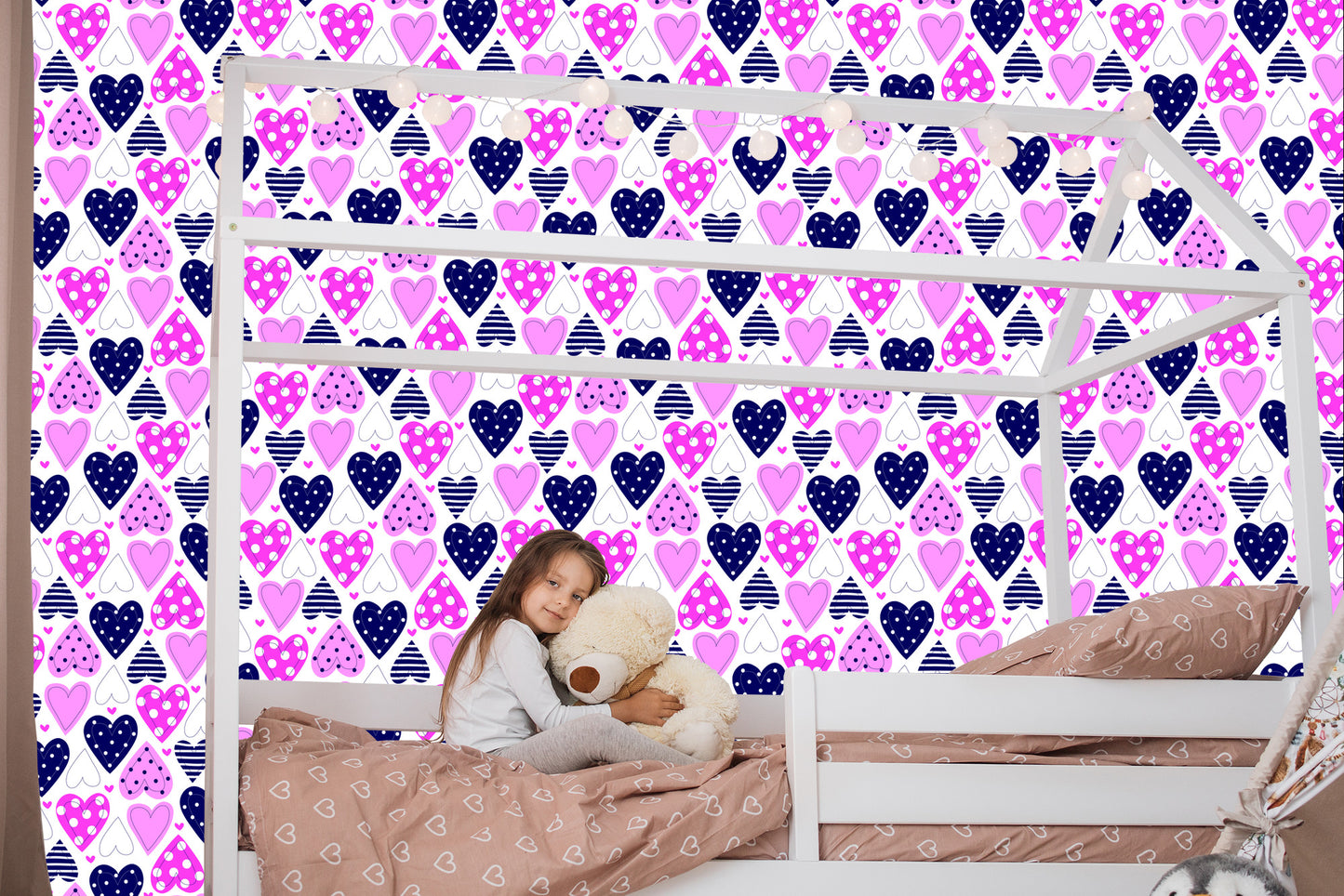 Wallpaper Cute Colorful Hearts