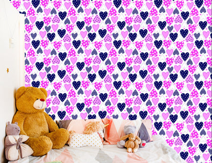 Wallpaper Cute Colorful Hearts