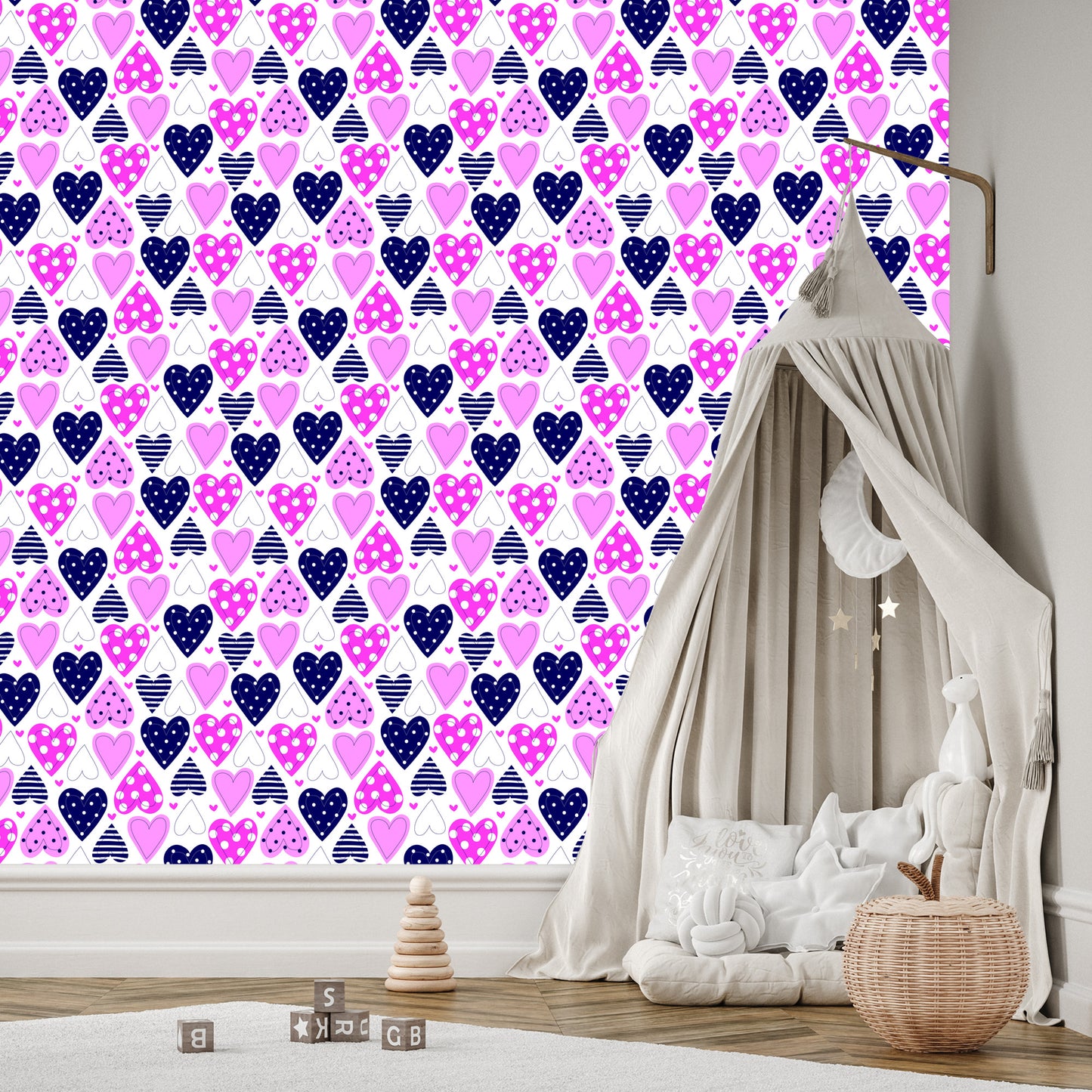 Wallpaper Cute Colorful Hearts