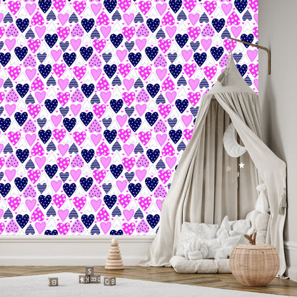 Wallpaper Cute Colorful Hearts