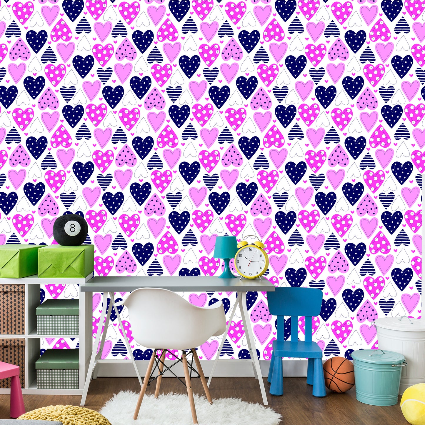 Wallpaper Cute Colorful Hearts