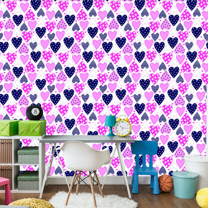Wallpaper Cute Colorful Hearts