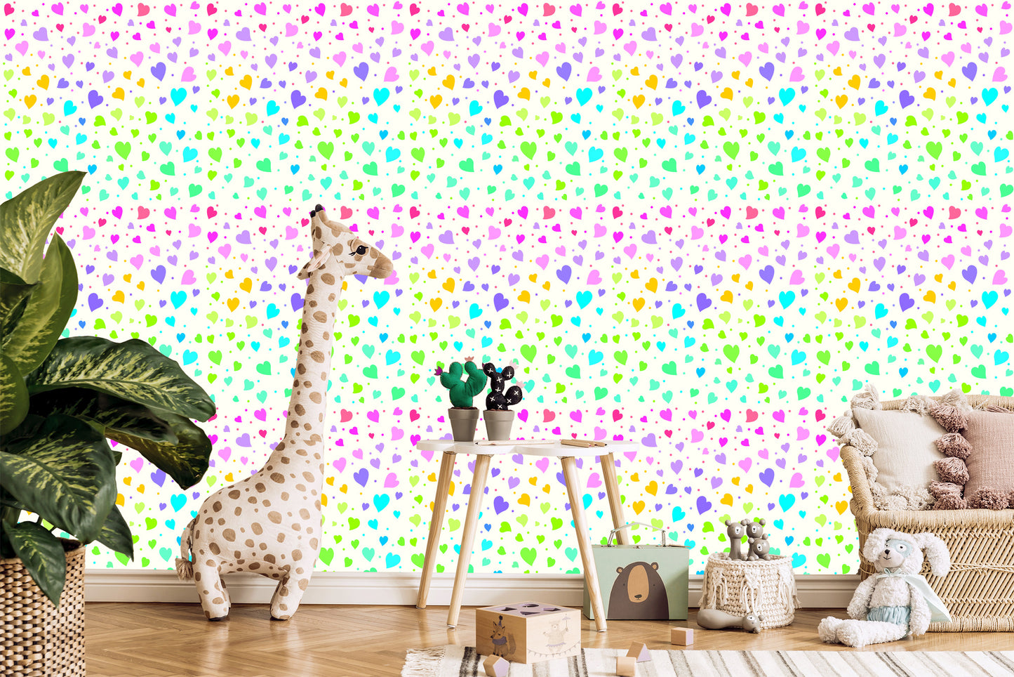 Wallpaper Colorful Little Hearts