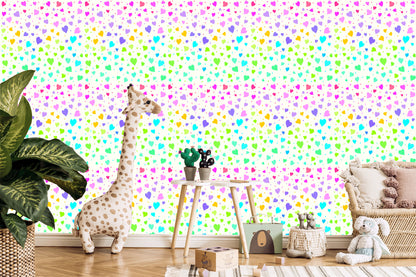 Wallpaper Colorful Little Hearts