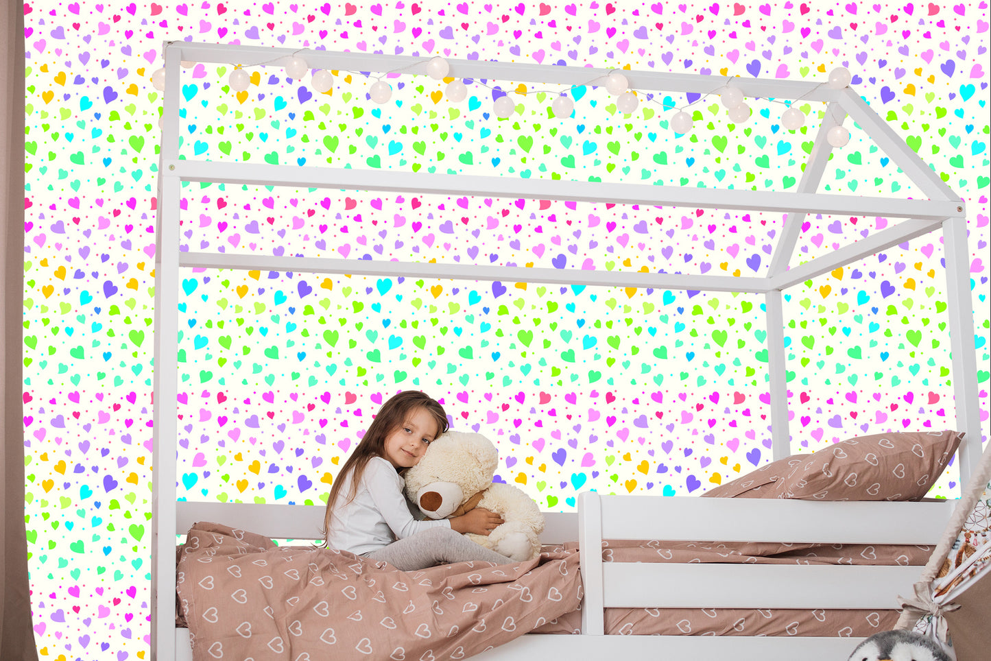 Wallpaper Colorful Little Hearts
