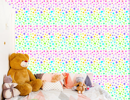 Wallpaper Colorful Little Hearts
