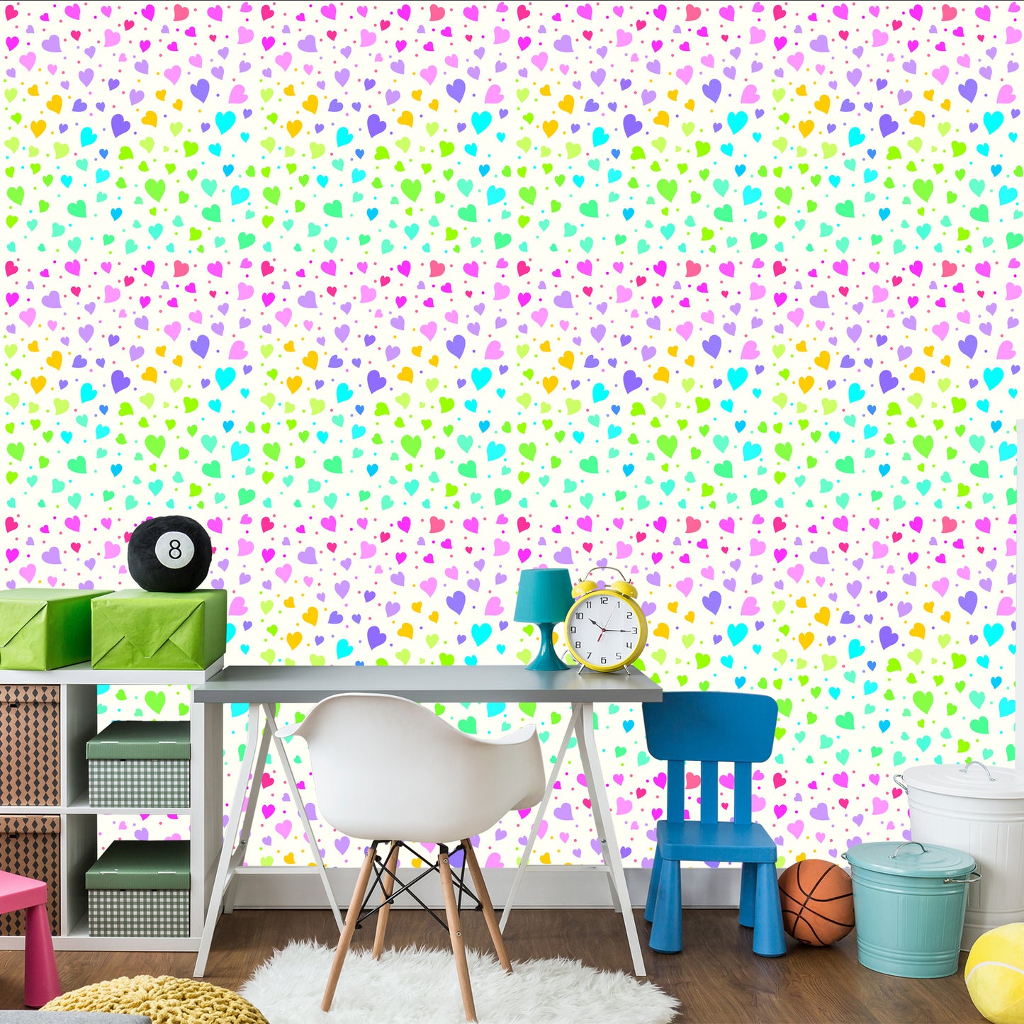 Wallpaper Colorful Little Hearts